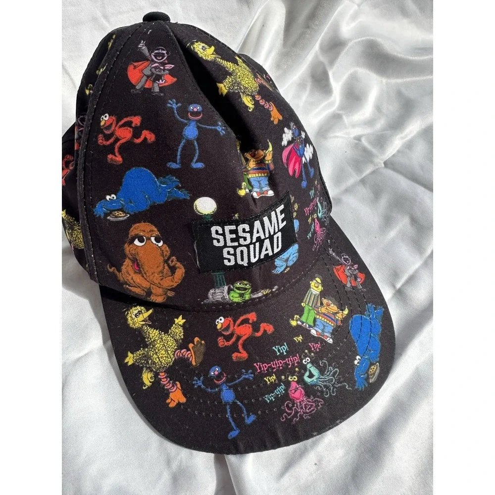 Sesame Street Youth Snapback Hat Elmo Cookie Monster Adjustable‎ Cap EUC